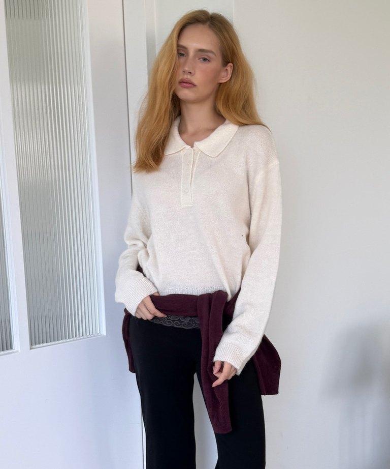 ASURA Polo Collar Wool Knit (Ivory)
