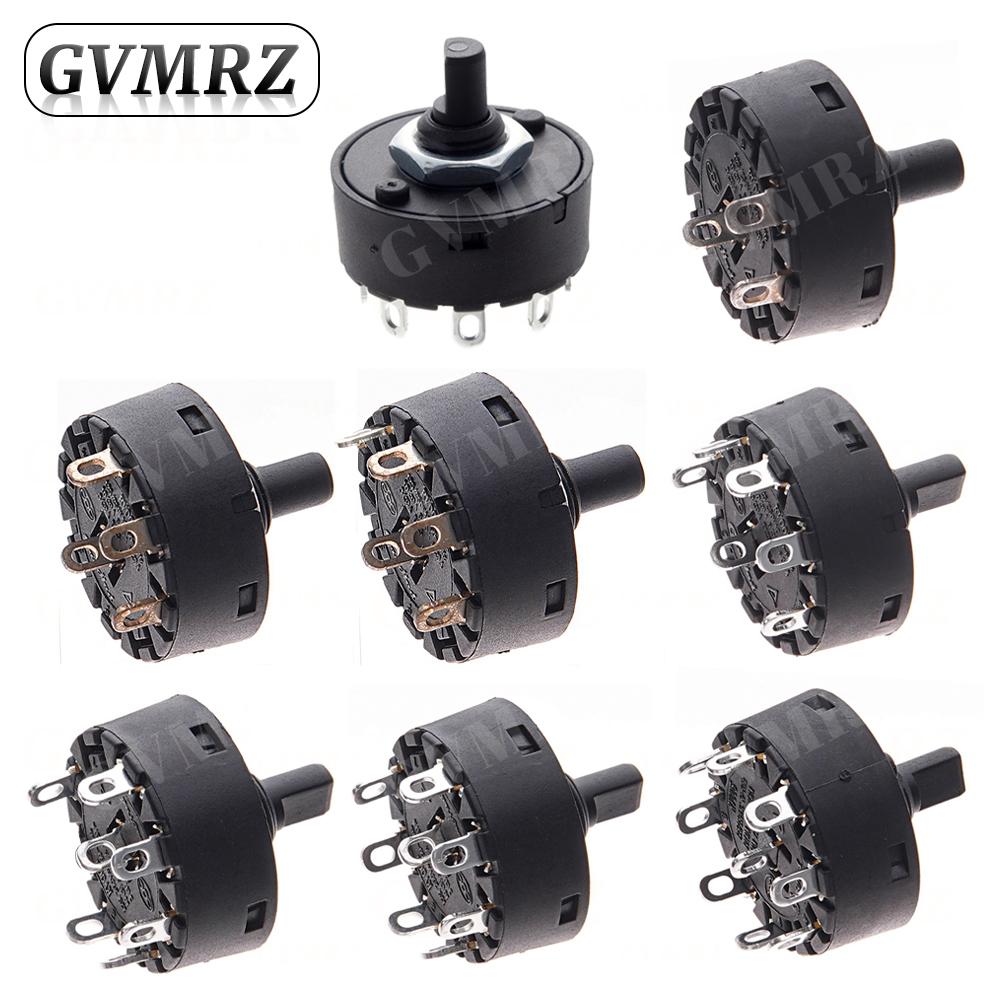 Knob Switch 6A 2/3/5/6/7/8 Position Rotary Switch 3/4/6/7/8/9Pin Electric Oven Power Switch Heater Temperature Control Switch