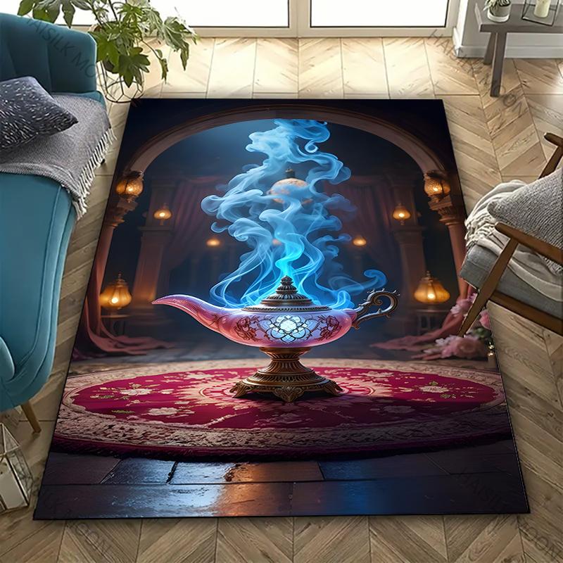 3D Wishing Lantern Pattern Carpet for Living Room Kids Bedroom Mat, Sofa Doormat Floor Rug Anti-slipTapete Decor Mat Funny Gift
