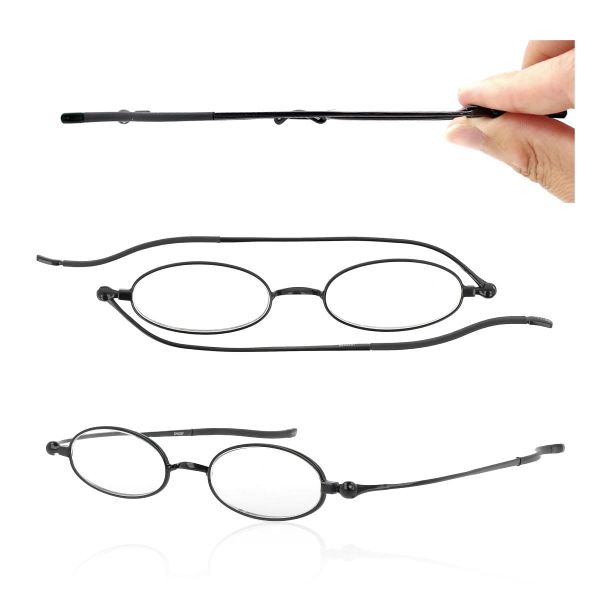 

SHIORI Shiori Тонкие очки для чтения с защитой от синего света Стильные для мужчин и женщин, Черные, SI-01SA-1A, +2.00, Сделано в Сабаэ чёрный