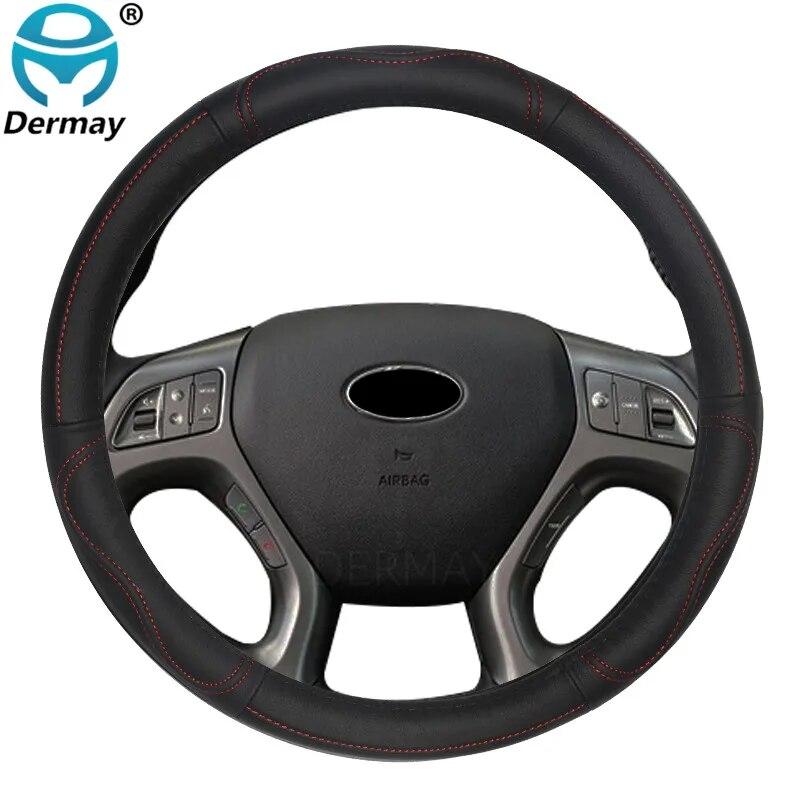 DERMAY Husa de volan de masina din piele naturala pentru Hyundai ix35 Tucson Creta Accesorii auto