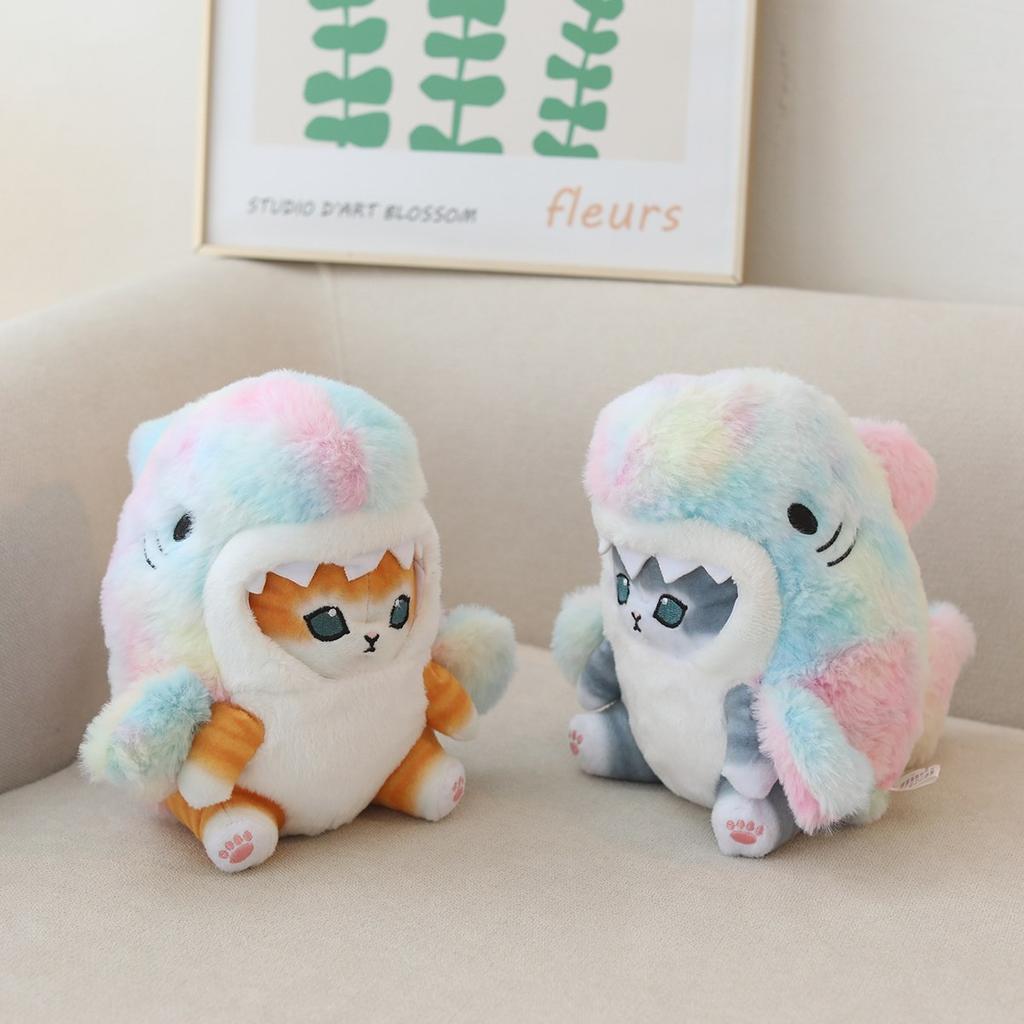 Creative Cartoon Shark Cat Plush Soft Stuffed Animal Doll For Baby Cute Peluche Kids Birthday Christmas Gift