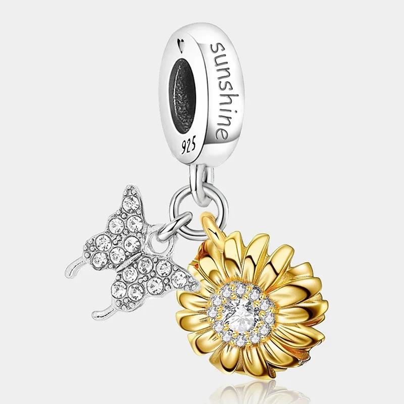 Copper Metal Cactus Tree of Life Butterfly Safety Charm Bead Components Bead Components Do It Yourself Bracelet High Quality Fine Jewelry Craft