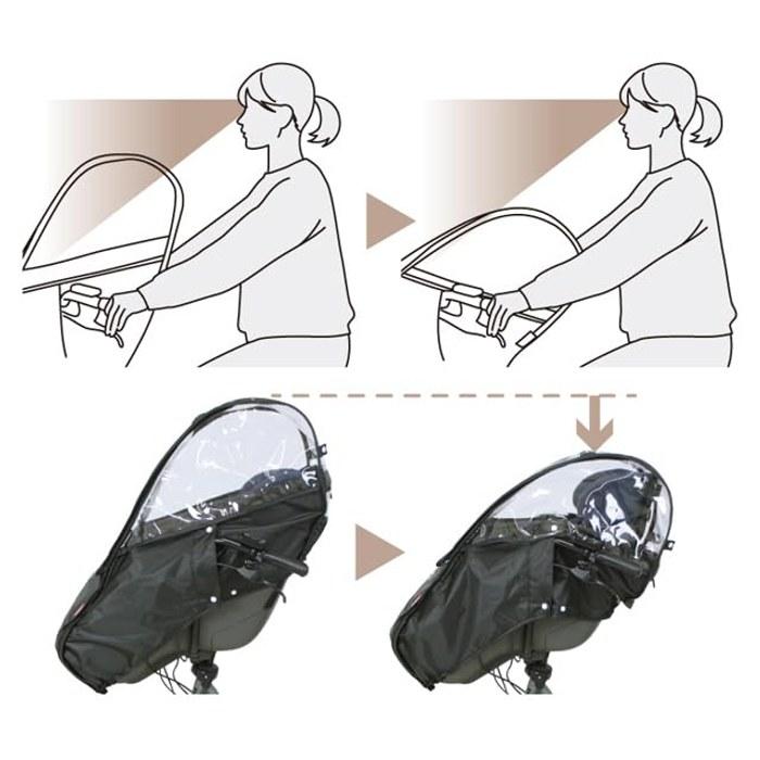 Maruto Front Child Seat Rain Cover D-5FBB-PS Black Standard