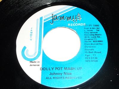 7inch Record JOHNNY NICE - Dolly Pot Mash Up  NONE Jammy's Records 1995 Jamaica Reggae, Ska & Dub Used