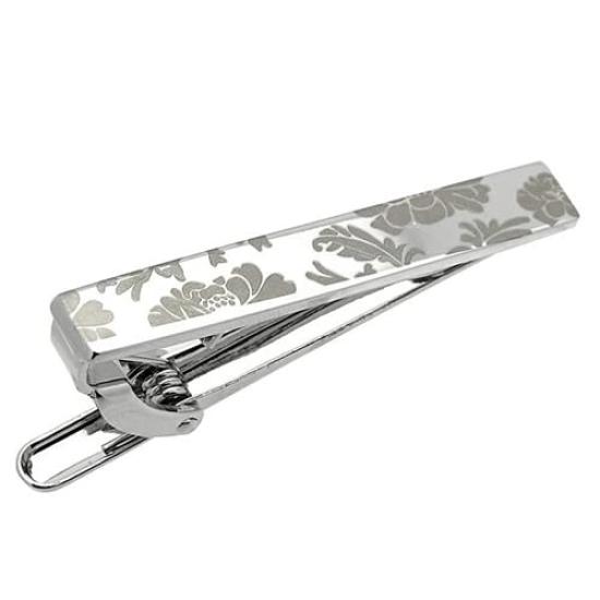 Silver flower tie tie tie pin n02784 clip, bar,
