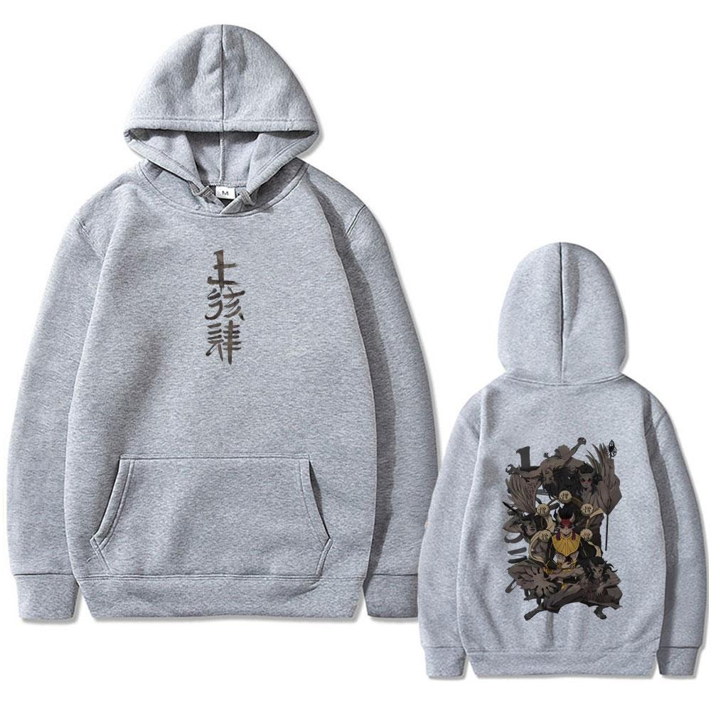 Anime Demon Slayer Hantengu Hoodie Men's Women's Cartoon Casual Fleece Pullover Hoodies Male Oversized Tracksuit