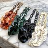 Acrylic Tortoiseshell Choker Necklaces for Women Resin Chain Geometric Pendant Necklace Jewelry Accessory