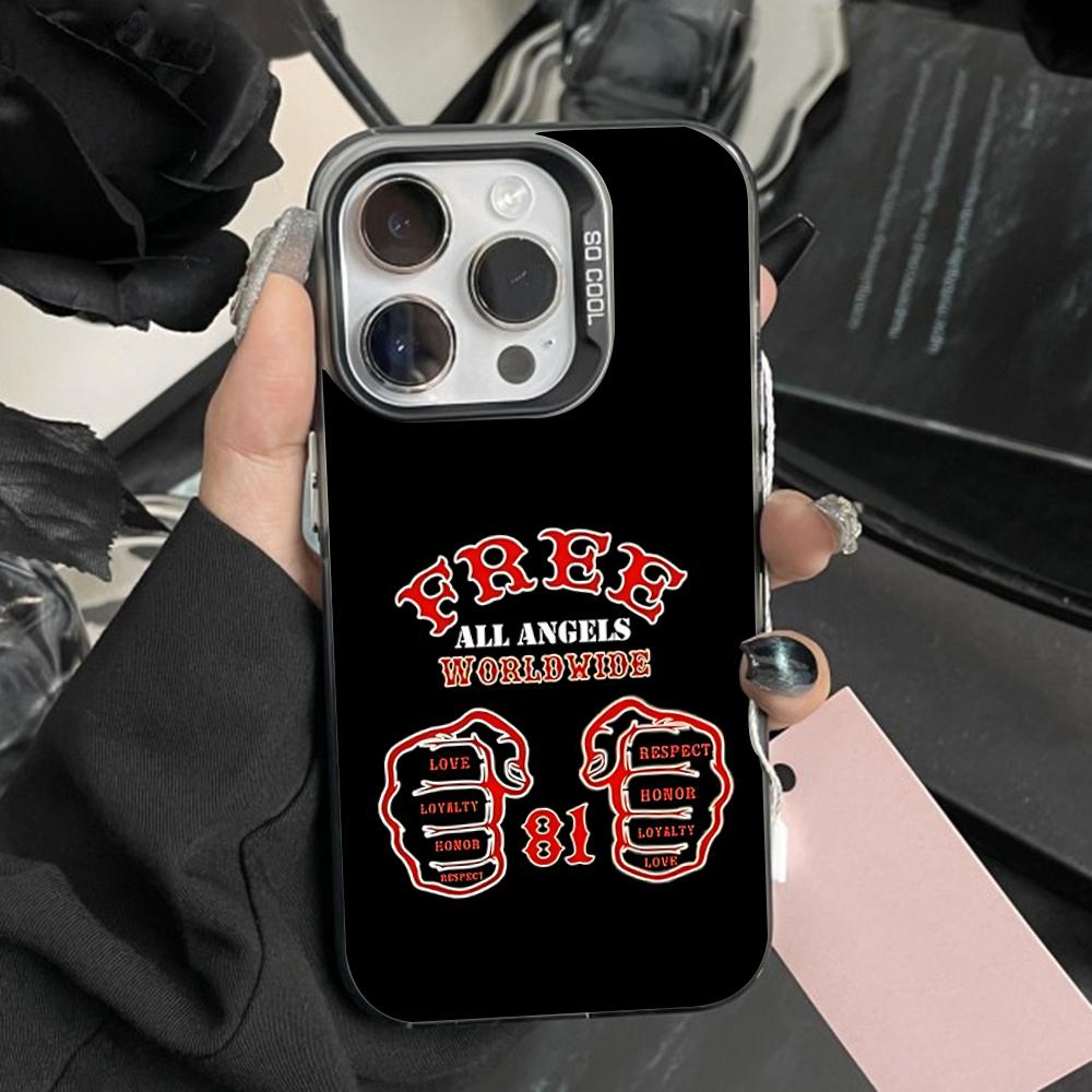 

Hells Angles Motorcycle 81 Phone Case For iPhone 16,15,14,13,12,11,Pro,Max,Plus,Mini,XS,SE Anti Fall Black Matte Hard Bumper iPhone13PROMAX