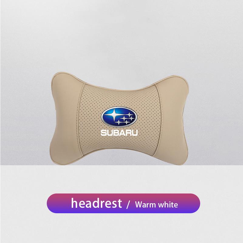 1Pcs Leather Car Interior Seat Headrest Neck Pillow For Subaru STI Impreza Legacy WRX BRZ Forester XV Outback Crosstrek Levorg Z14