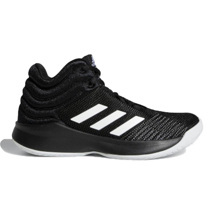 Adidas Pro Spark 2018 K Breathable Mid top Children's Basketball Shoes Black White Gray Kids' AH2644
