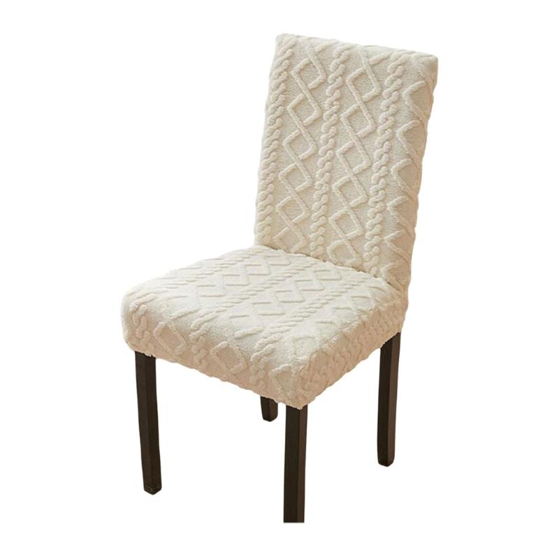 Thicken Plushes Dining Chair Cover Jacquard Stretch Chair Seats Slipcovers Soft Warm Chairs Covers for Kitchen Living Room