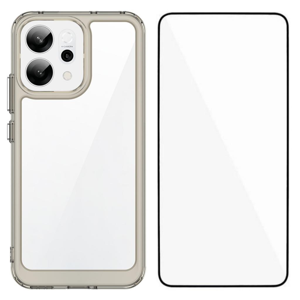 For Oppo Reno14 5G (Global) Telefondeksel WANLONFENG XC-serien TPU Akryldeksel med Herdet Glass (Stort linsehull)