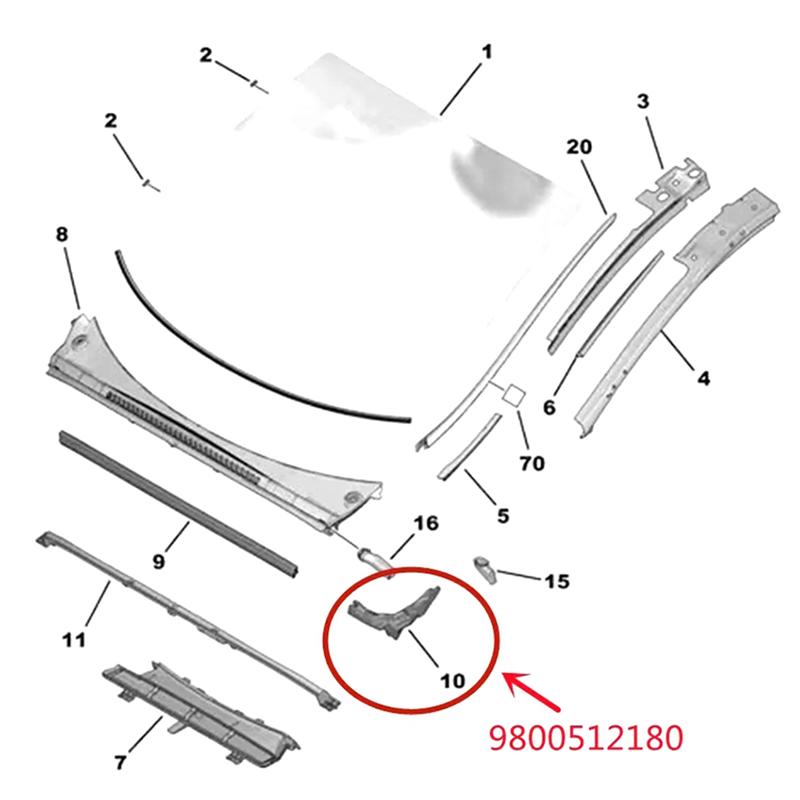 XXR-For 3008 Sponge Foam Windshield Front Foam Rain Collector Sponge 8251GY 8251GZ 9800512080 9800512180