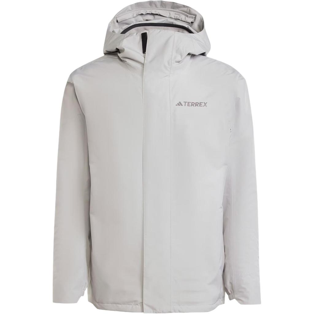 adidas Giacca Sportiva 3-in-1 da Esterno Foderata in Pile Impermeabile Antivento da Uomo Grigio Ghiaccio IX5627