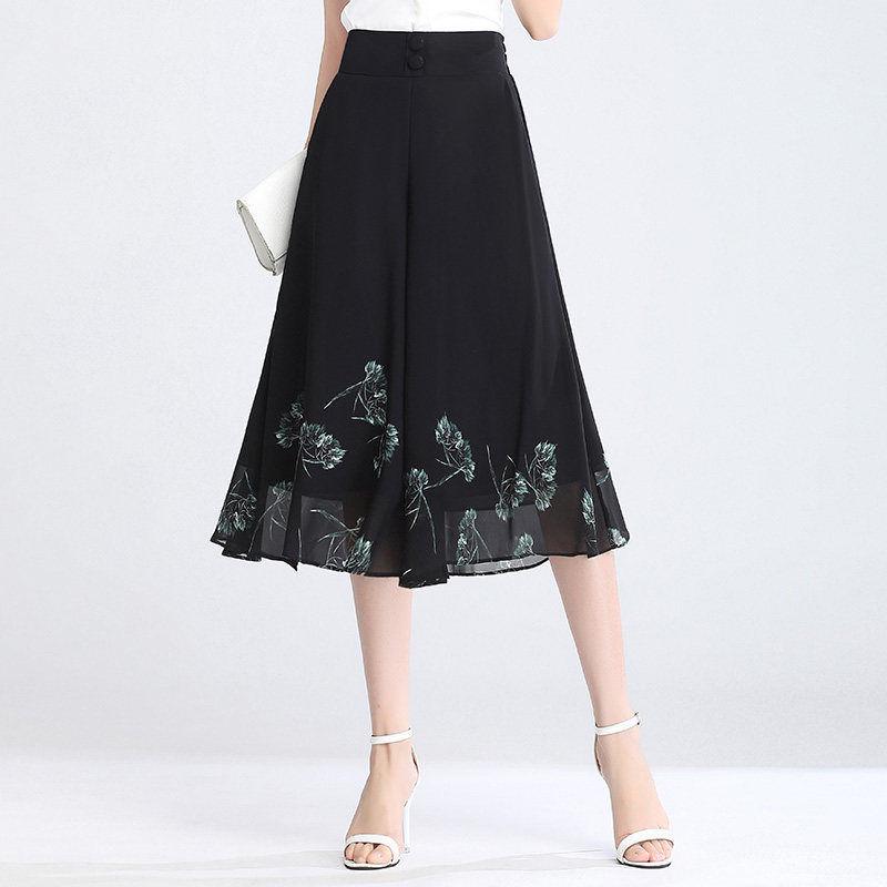 2026 Petite High Waist Floral Wide-Leg Culottes - Summer Thin Style