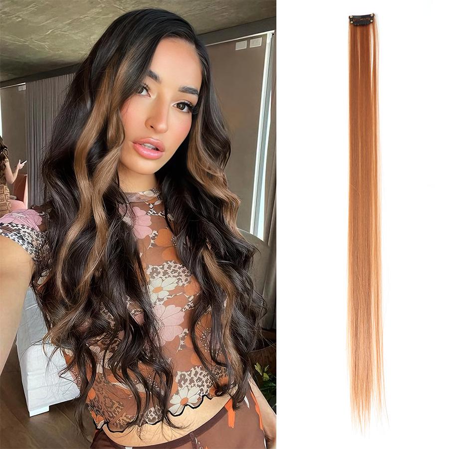 Colorful Invisible Clip-In Hair Extension: High-Temperature Silk for Highlighted Straight Hair