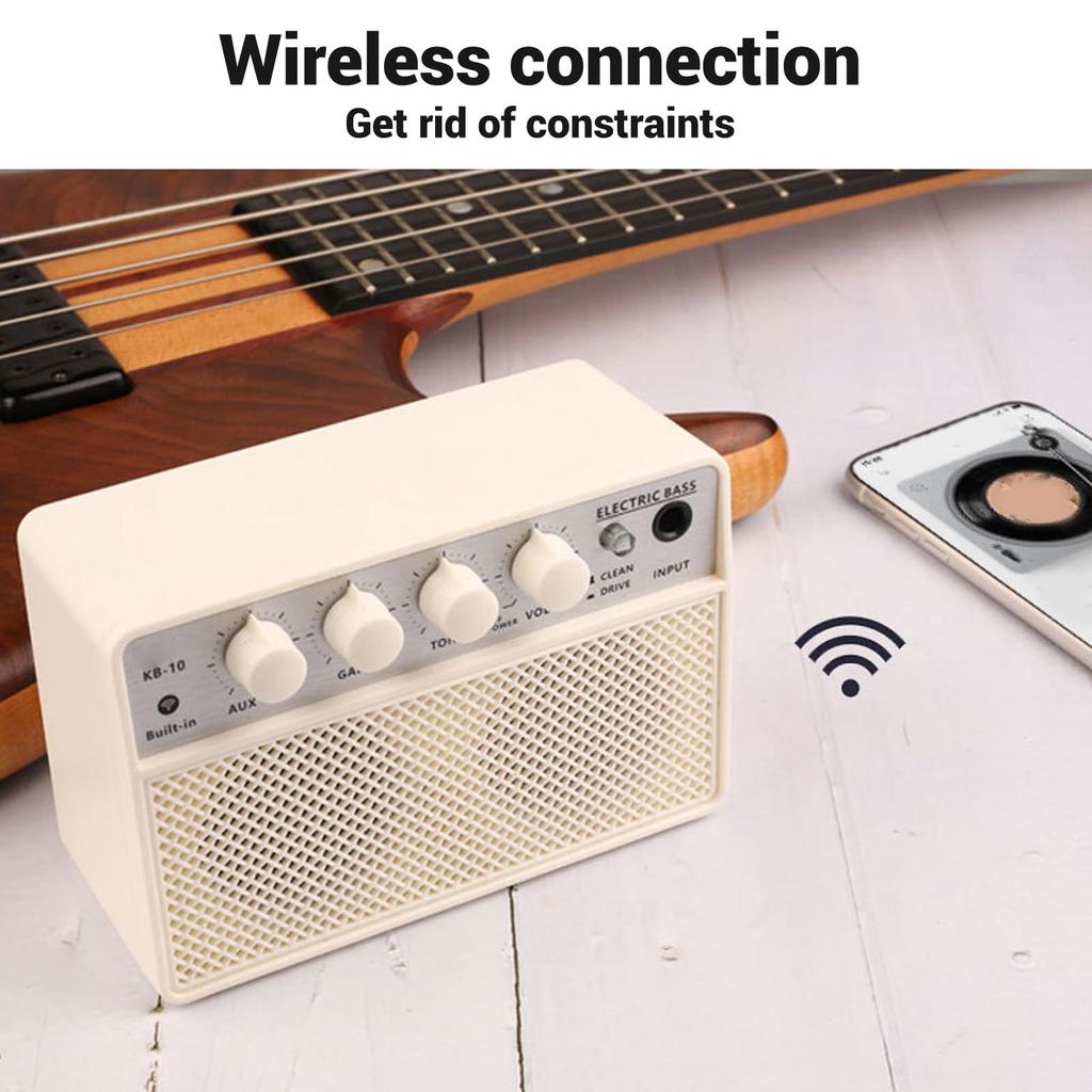 KOKKO KB-10 Bass Amplifier Portable Mini Audio 10W Mini Bass Amplifier Portable Rechargeable Bass Guitar Practice Amplifier