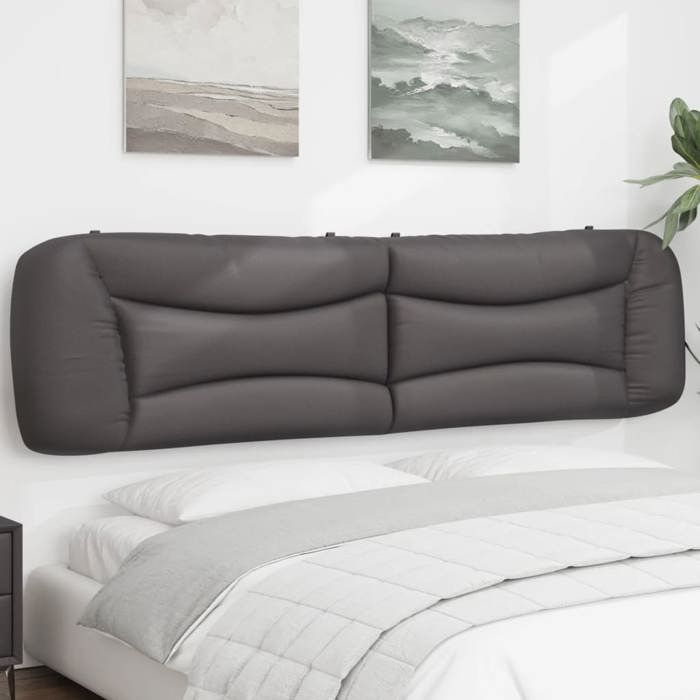 VidaXL Headboard Cushion, Reading Pillow with Zipper, Reading Cushion for Bed Bedroom, Grey 200 374626