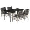 VidaXL Ensemble à Manger de Jardin avec Coussins 5 pcs, Table et Chaise de Terrasse, Meubles de Patio, Mobilier d'Extérieur, 3212176