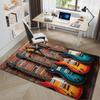1Pc Electric Guitar Theme Printed Circular Carpet, Home Door Mat, Outdoor Travel Protection Carpet A2