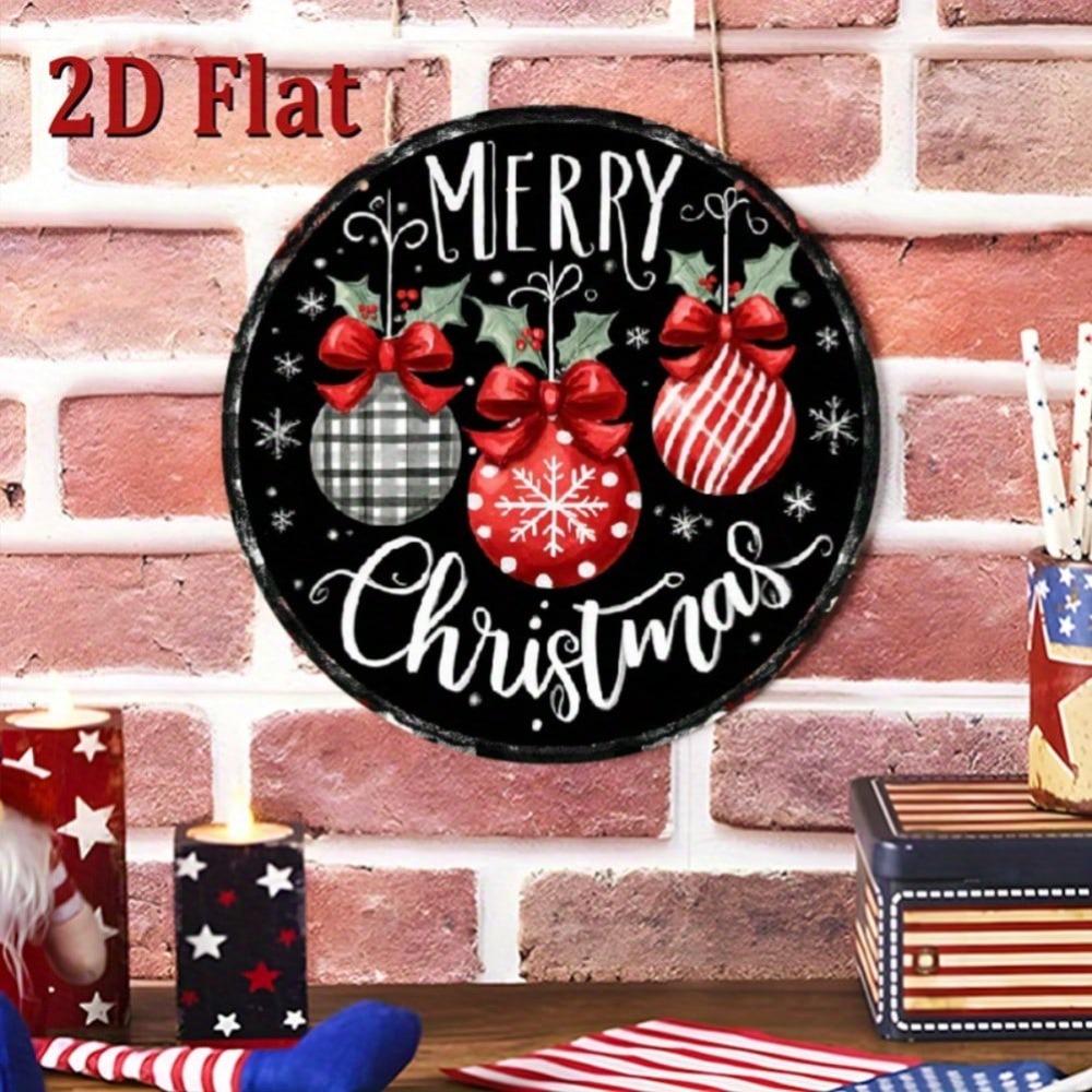 Vintage Metal Christmas Tin Sign Snowflake Retro Farmhouse Decor Red Bow Heavy Duty Aluminum Wall Plaque Indoor Outdoor Holiday Art