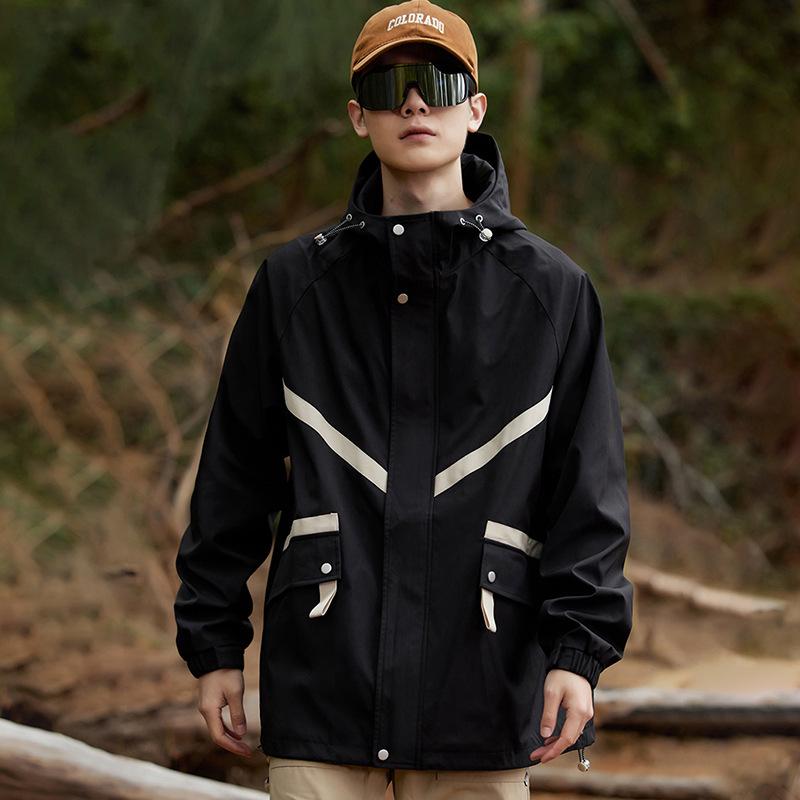 

Унисекс ветровка с капюшоном - Стиль весна/осень 2024, Ветрозащитная и водонепроницаемая куртка для активного отдыха и альпинизма 5XL