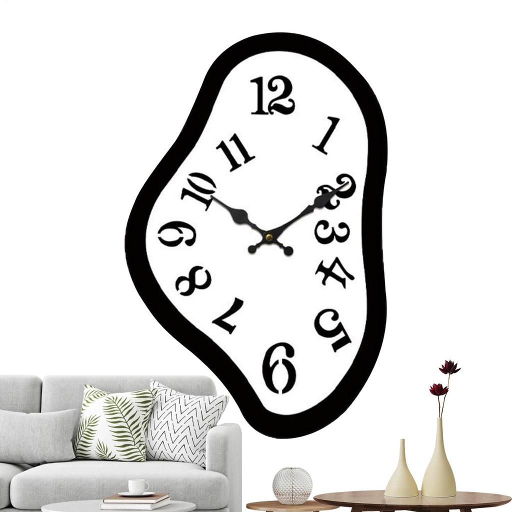 Acrylic Wall Clock Vintage Aesthetic Watch 10 Inches Irregular Design No Ticking Wall Clock Bathroom Silent Decorative Gifts