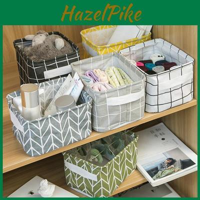 Cotton Linen Foldable Storage Basket With Waterresistant Fabric For Home Office And Closet Organization