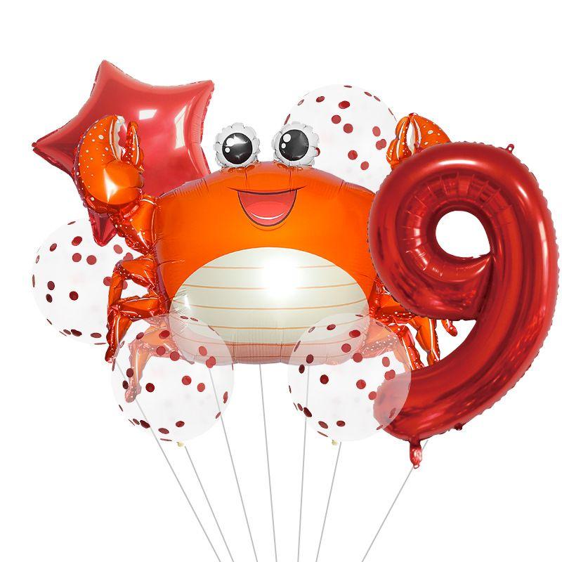 Ocean Theme Balloon Set Kids Birthday Number Balloon Decor