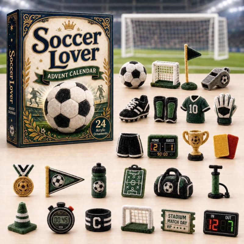 Sports Advent Calendar 2026, 24 Days Sports Blind Box, Soccer Basketball Tennis Accessory Set