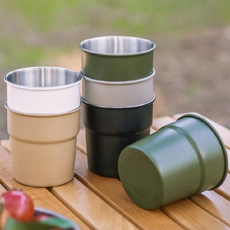 Outdoor 300ml Stainless Steels Cup Picnics Utensils Portable Camping Drink Cups