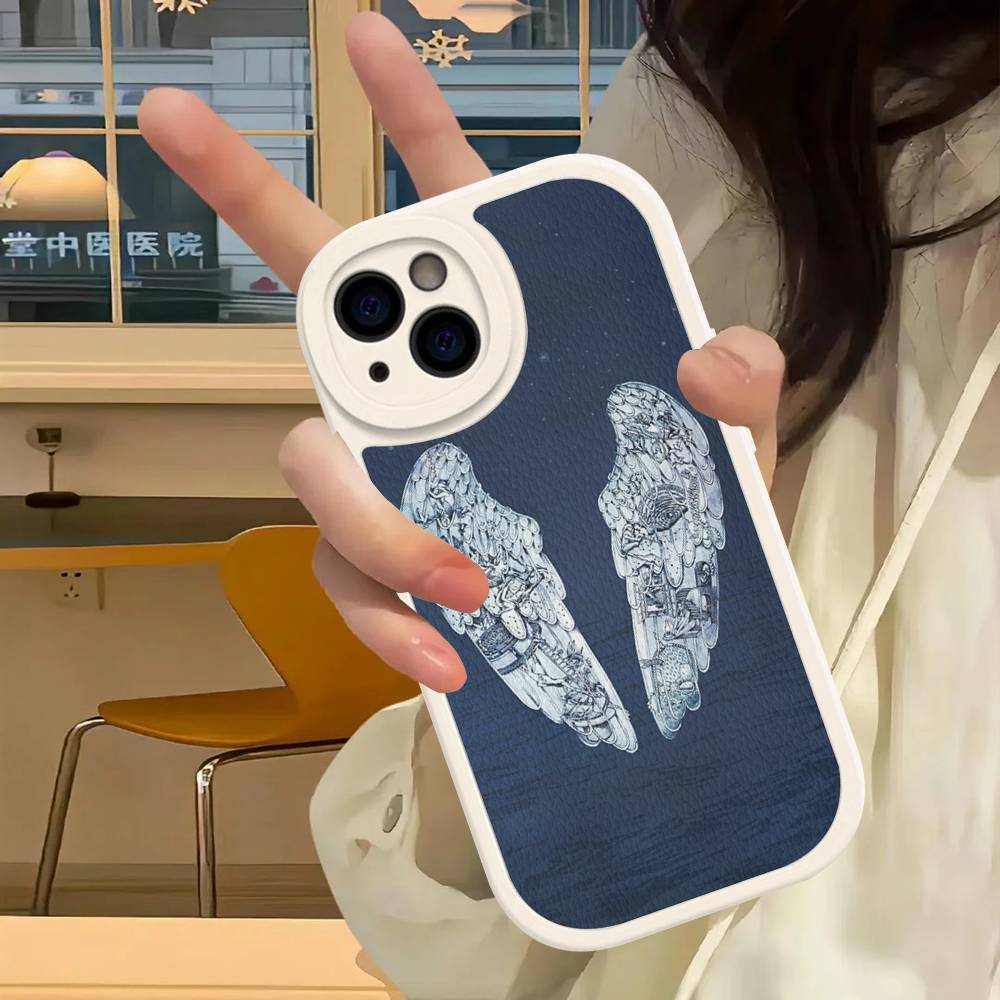 Moon Music Coldplay Band Phone Case For IPhone 16 15 14 13 12 11 Pro Max Plus Leather Shockproof Cover
