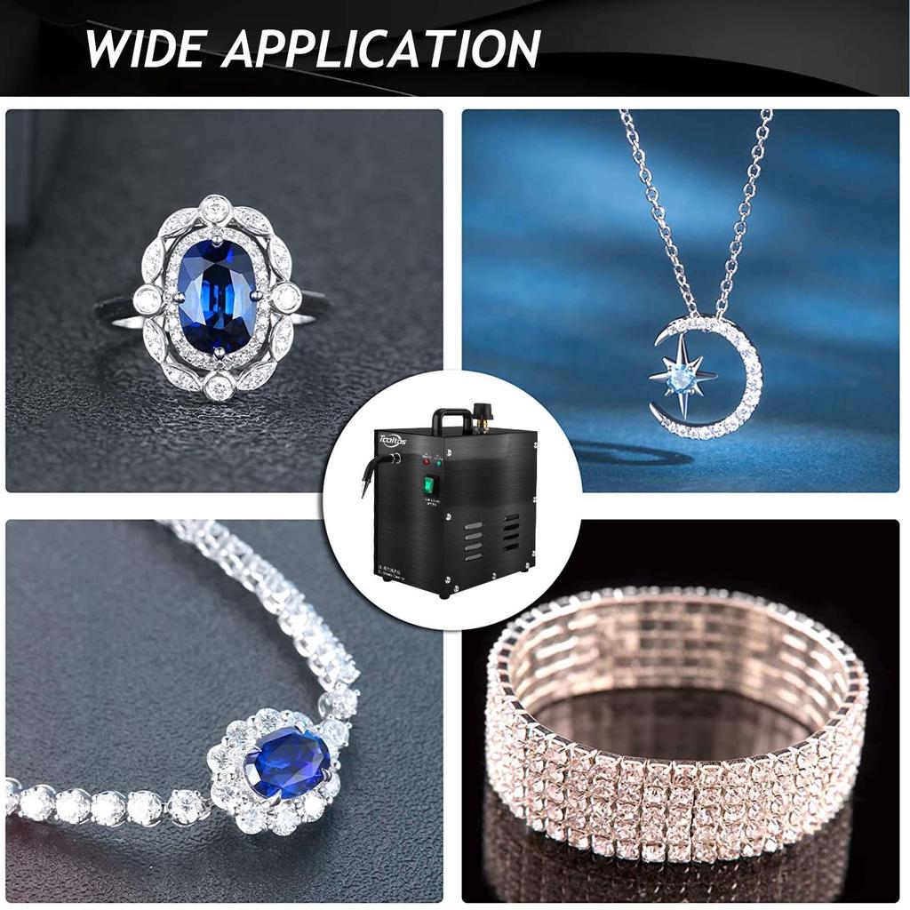 2L Professional Jewelry Steam Cleaner Machine (135°C 275°F) - 8 Min Fast Heating High Pressure Steamer for Gold, Silver & Diamonds