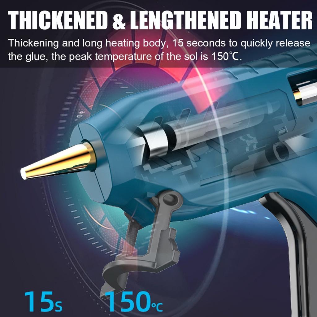 5400MAh Cordless Hot Melt Glue Guns With 100/50/20pc Glue Sticks Copper Nozzle Rechargeable Hot Glue Guns DIY Craft Repair Tool USB 80W