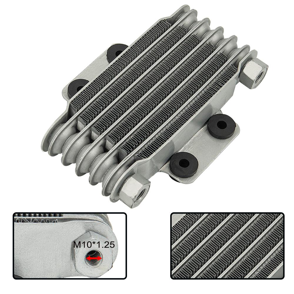 Black&Silver Universal 6 Rows Motorcycle Oil Cooler High Quality Engines Oil Radiator 190MM Motorcycle and Car Accessories