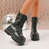 Women Ankle Boots Comfortable Luxury Women Shoes 2025 New Wedges Knee High Boots Punk Street Platform Gothic Motorcycle Boots