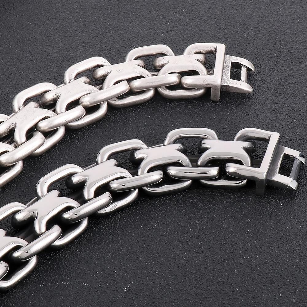 20MM Men's Stainless Steel Viking Braided Chain Bracelet for Man Woven Rope Bangle Cool Hip Hop Motorcycle Biker Jewelry 23.5CM