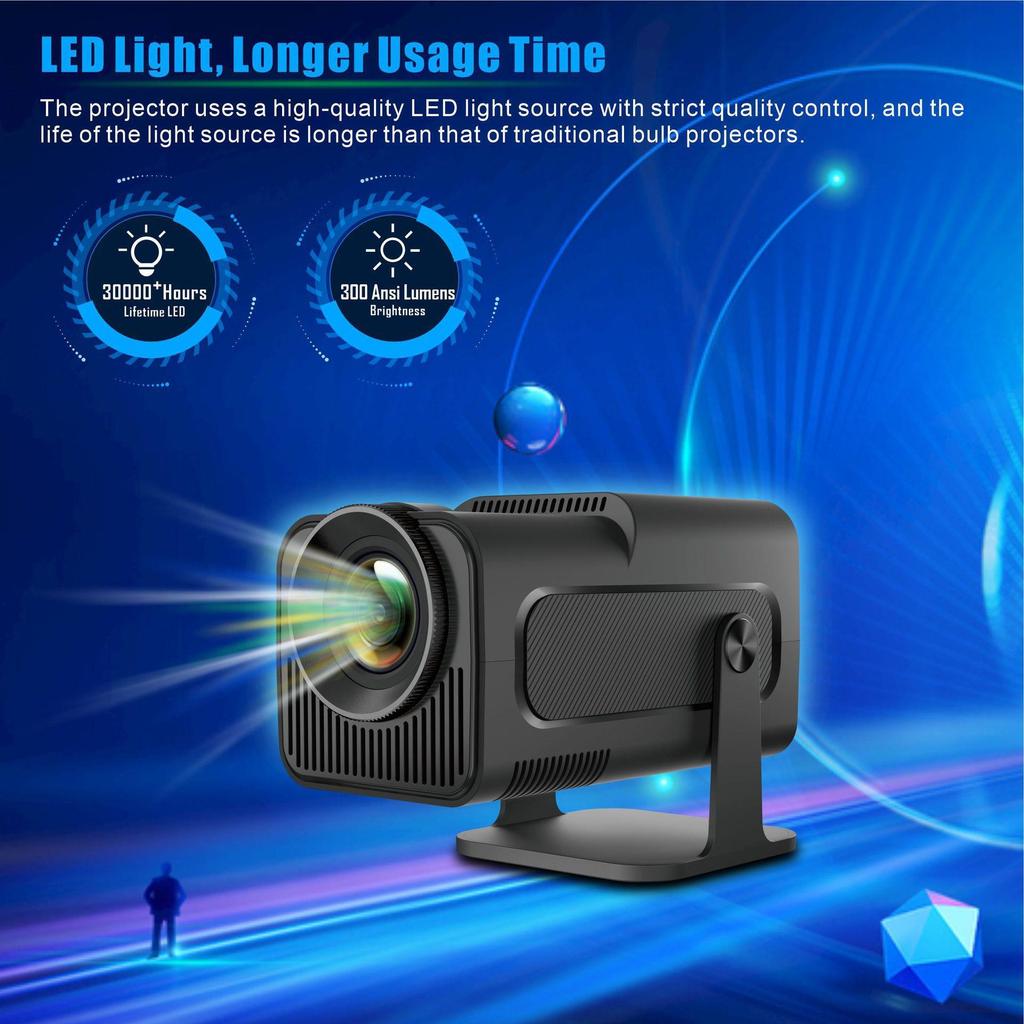 HY320 Mini Projector: 720P Android 11 HD Portable Home Theater with WiFi