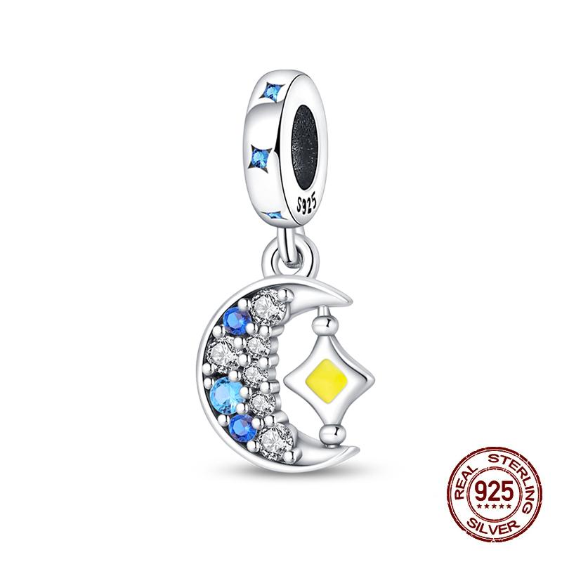 Timeless Genuine Copper Color Zircon Luminous Star Chart Sun Moon Decorative Charms Bead Elements Suitable For 3Mm Authentic Bracelets Jewelry