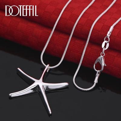 925 Sterling Silver Silver Starfish Ripats Kaelakee Moodsad pulmaehted
