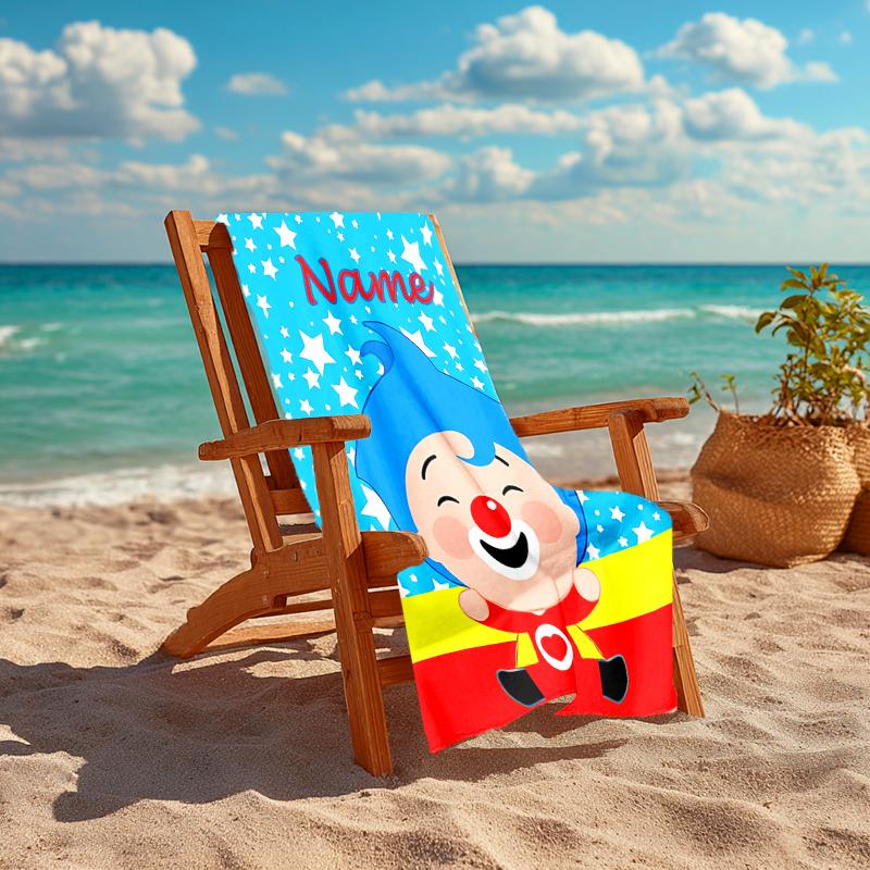 Personalized customized proof beach towel with plim plim pattern - soft, absorbent,quick-drying,perfect swimming,camping&bathing