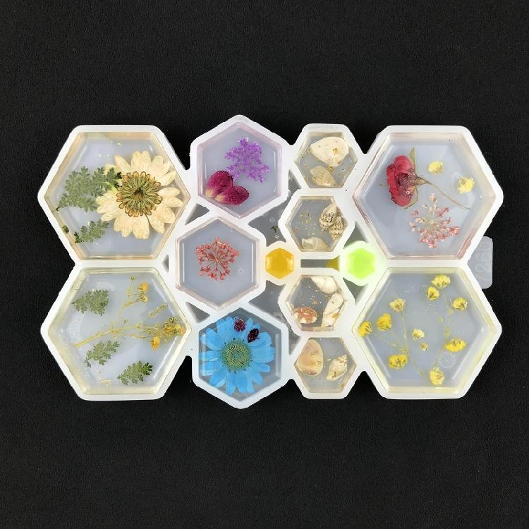 Molde de Silicone de Cristal para Colar com Furo para Fazer Joias Acessórios de Brincos de Figura Geométrica Molde