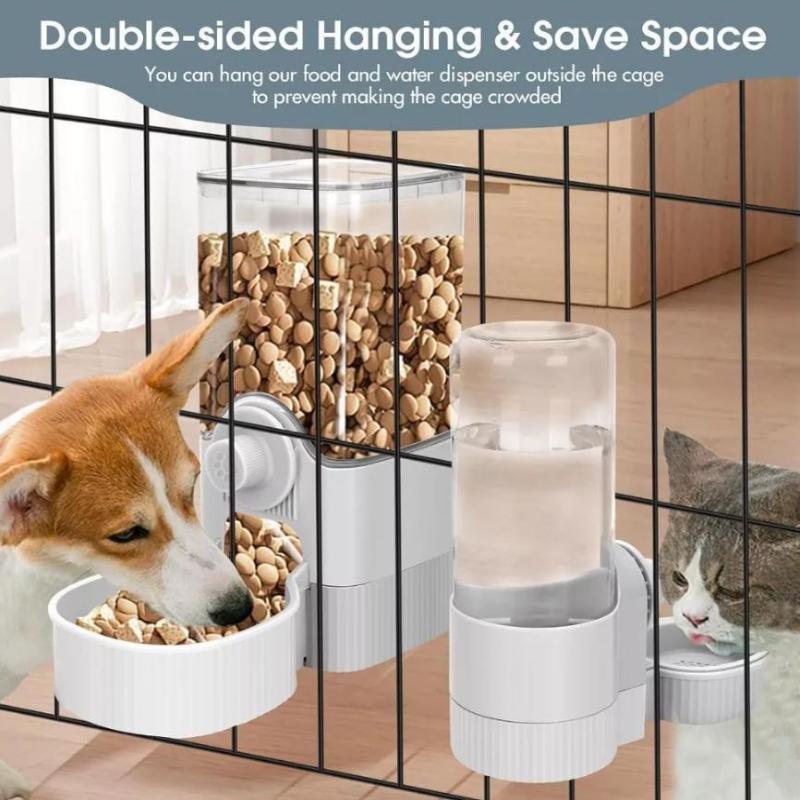 Pet Cage Hanging Water Dispenser Cat Dog Automatic Water Fountain Feeder Cage Pet Food Bowl