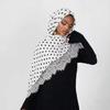 Modal Turban Head Scarf Polka Dot Print Long Turban Scarf Fashion Muslim Hijab Scarf  Women Ramadan