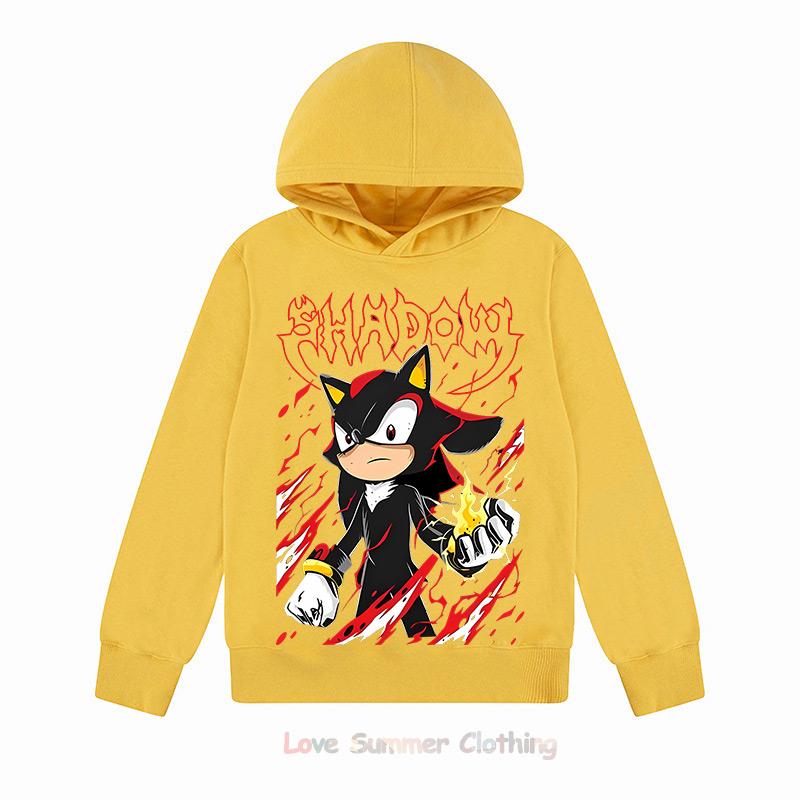 Mikina s kapucí pro chlapce Shadow Věk 4-14 Ježek HD potisk Chlapecká mikina Sonic Dívčí ležérní oblečení Podzimní mikina Dětská mikina Polyester