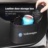 W164Leather Car Door Storage Box Phone Pocket Hanging Organizer For Volkswagen Golf 4 5 6 Tiguan Polo Scirocco Jetta CC