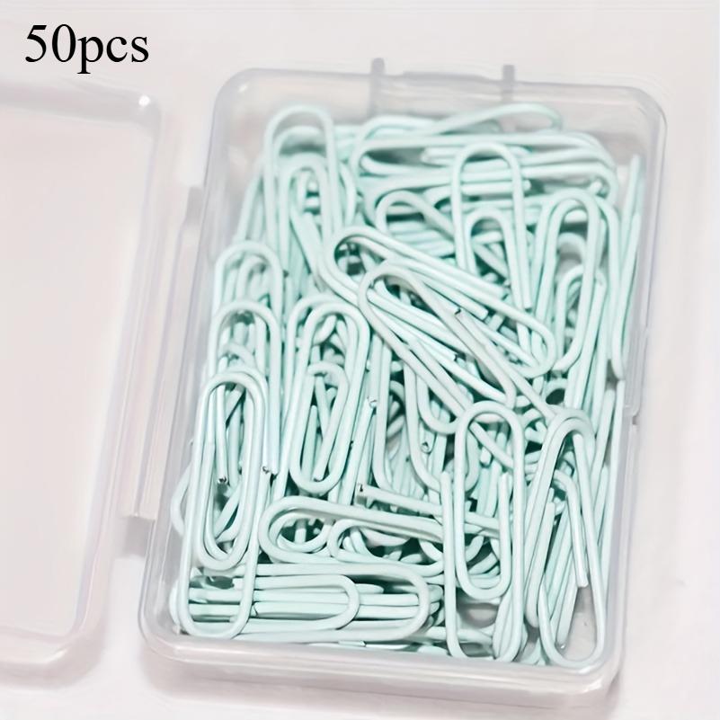 

50pcs 28mm Metal Paperclips Documents Bookmarks Index Page Paper Binder File Clips School Office Supplies Stationery Accessories небесно-голубой