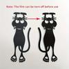 2pcs Curious Cat Bookmark Set with Paws, 3D Black Cat Paper Clips for Reading Progress, Fun Book Markers for Book Lovers.
