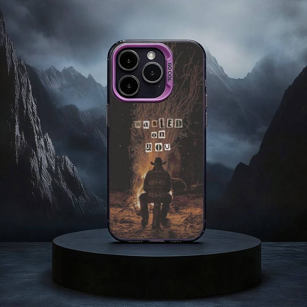 M-Morgan W-Wallen-EN Phone Case For iPhone17,16,15,14,13,12,11 Plus,Pro Max Black Candy silver phone case